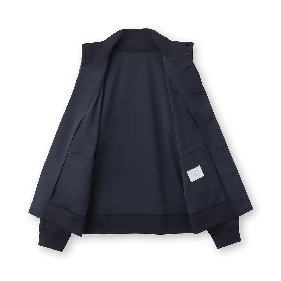 【9月12日発売】Matte Twist Stand Collar Jacket  Color: Navy