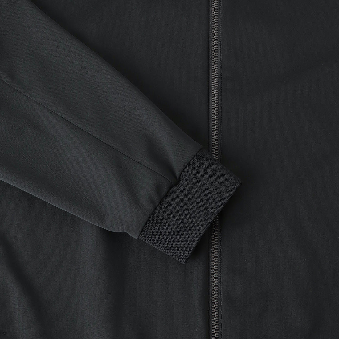 Matte Twist Stand Collar Zip Up  Color: Black