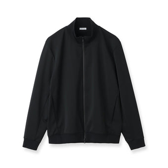 Matte Twist Stand Collar Zip Up  Color: Black