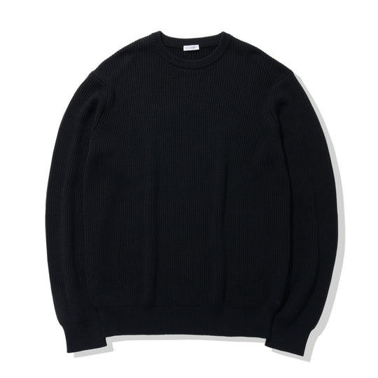 Middle Gauge Crew Neck Knit Color: Black