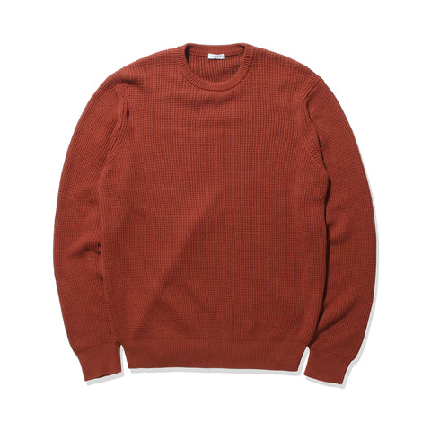 Middle Gauge Crew Neck Knit Color: Rust