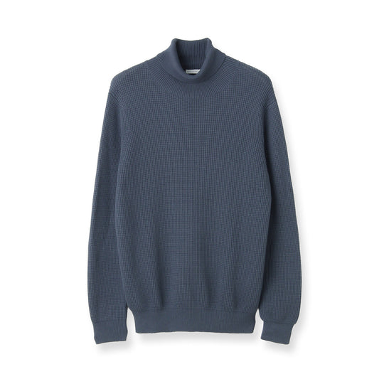 Middle Gauge Turtleneck Knit Color: Graphite Blue