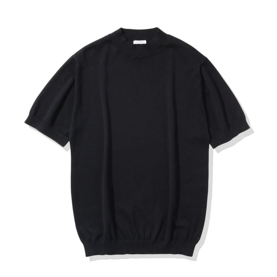 Mock Neck Knit T-shirt Color: Black