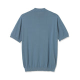 Mock Neck Knit T-shirt Color: Slate Blue