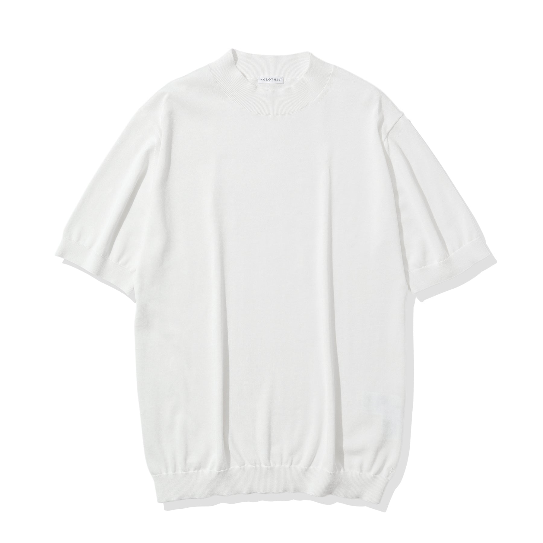 スビンプラチナムモックネックニットホワイトの商品画像