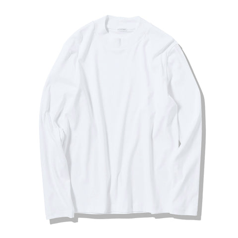 Tailored Mock Neck Long Sleeve T-shirt Color: White