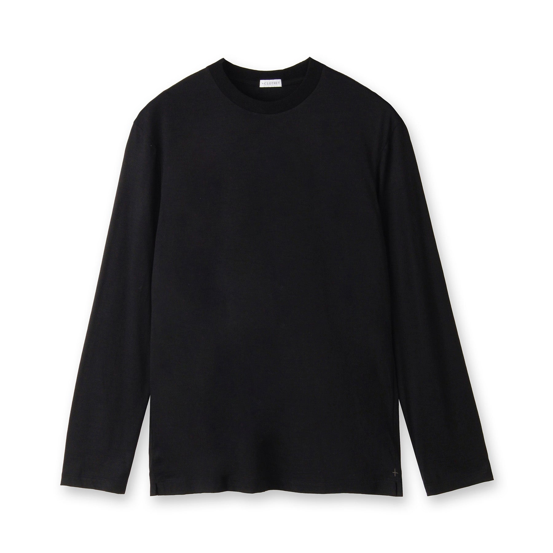 【Renewal】Wool Tailored Long Sleeve T-shirt Color: Black