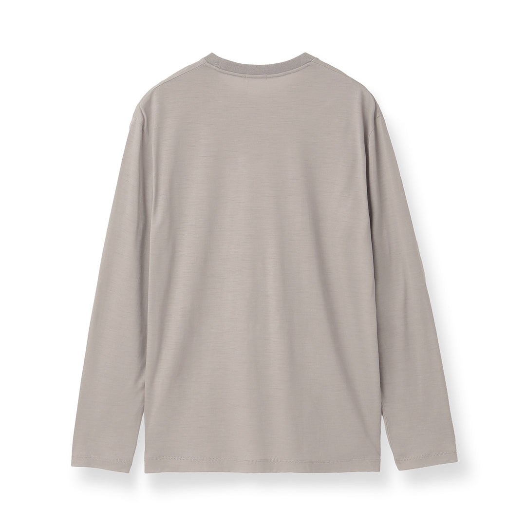 【Renewal】Wool Tailored Long Sleeve T-shirt Color: Ecru