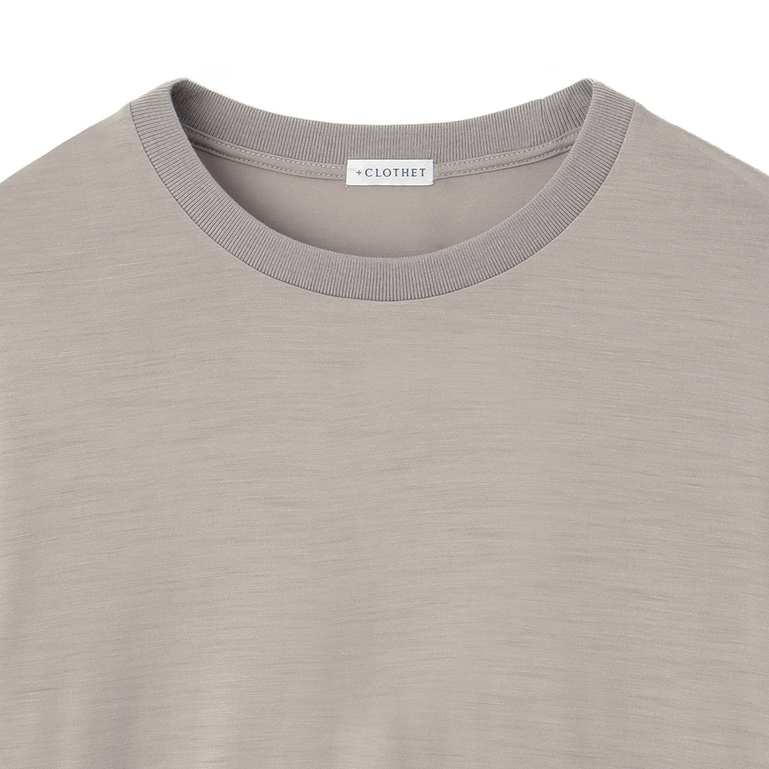 【Renewal】Wool Tailored Long Sleeve T-shirt Color: Ecru