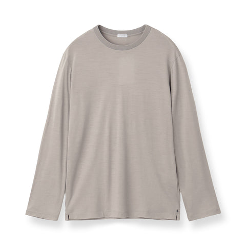 【Renewal】Wool Tailored Long Sleeve T-shirt Color: Ecru