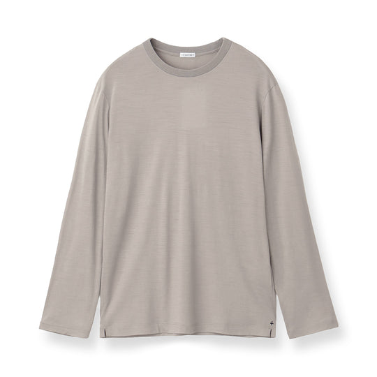 【Renewal】Wool Tailored Long Sleeve T-shirt Color: Ecru