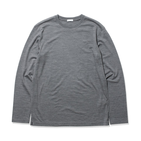 【Renewal】Wool Tailored Long Sleeve T-shirt Color: Gray