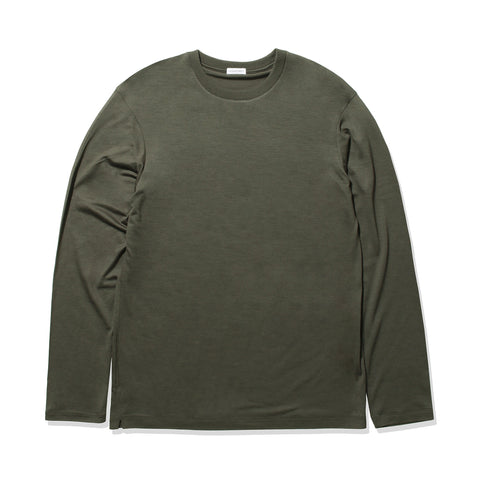 【Renewal】Wool Tailored Long Sleeve T-shirt Color: Khaki