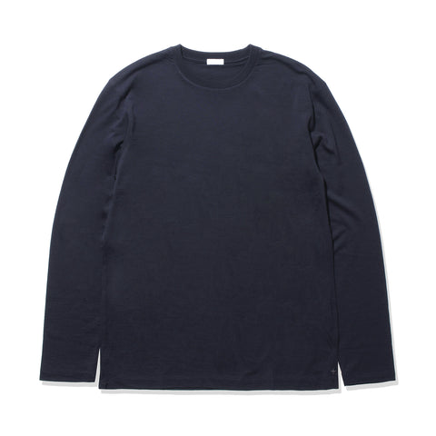 【Renewal】Wool Tailored Long Sleeve T-shirt Color: Navy