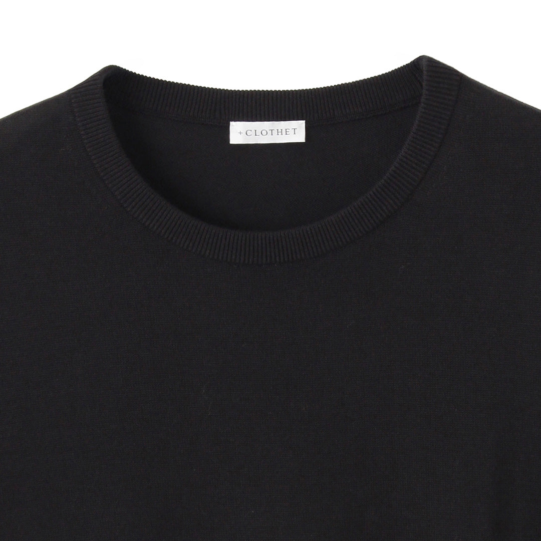 【Renewal】Crew Neck Knit Color: Black