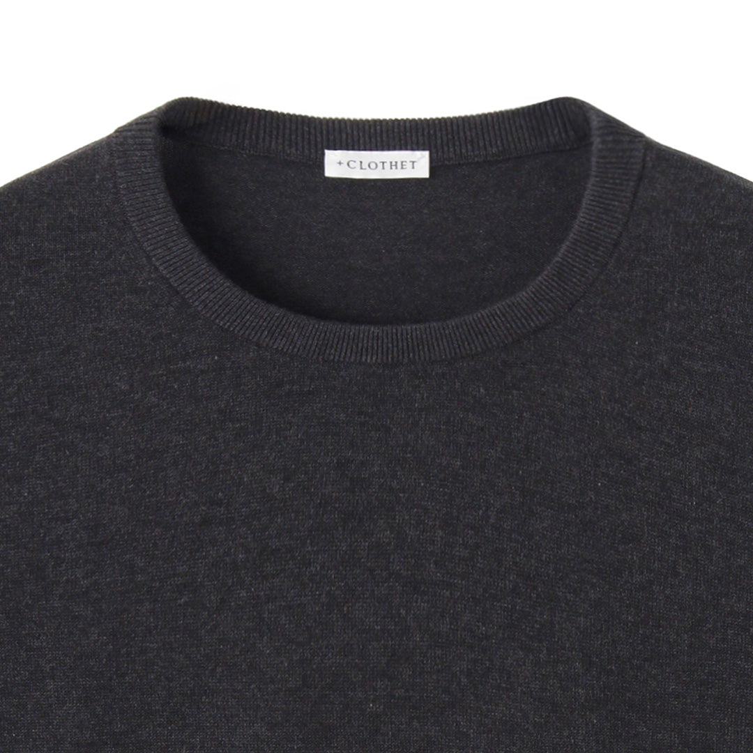 【Renewal】Crew Neck Knit Color: Charcoal