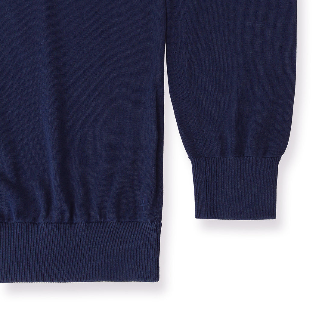 【Renewal】Crew Neck Knit Color: Deep Blue