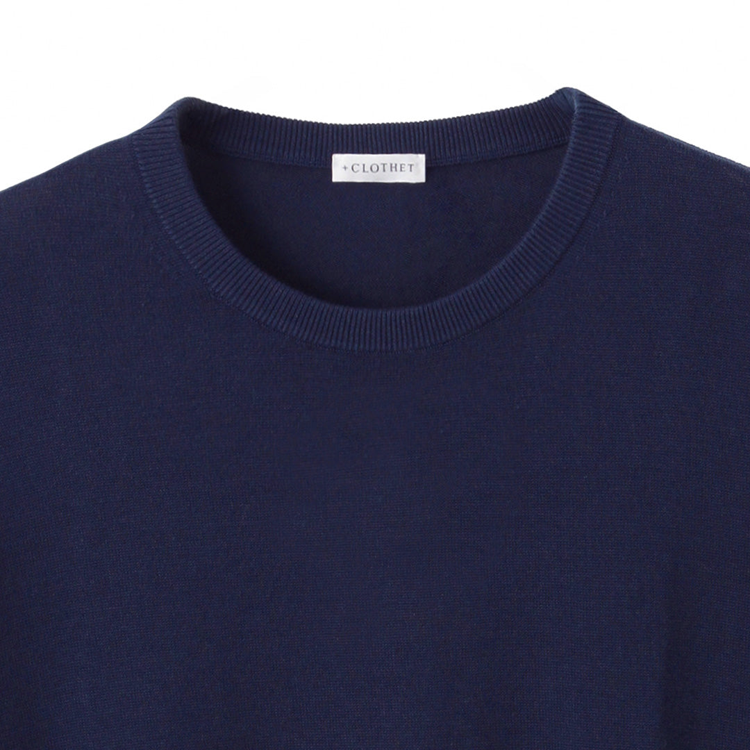 【Renewal】Crew Neck Knit Color: Deep Blue