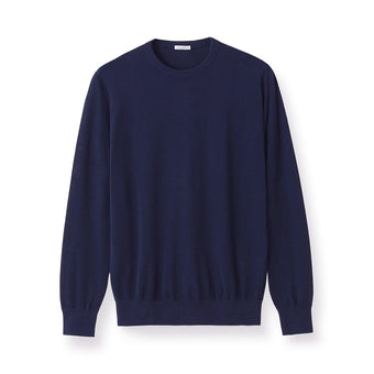 【Renewal】Crew Neck Knit Color: Deep Blue