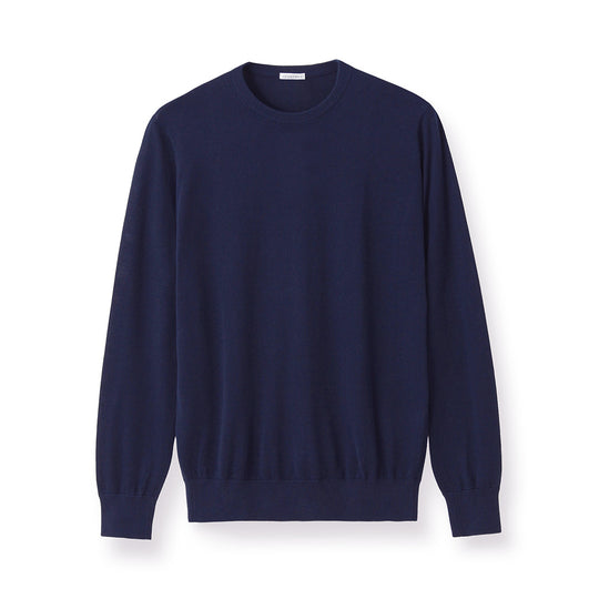 【Renewal】Crew Neck Knit Color: Deep Blue