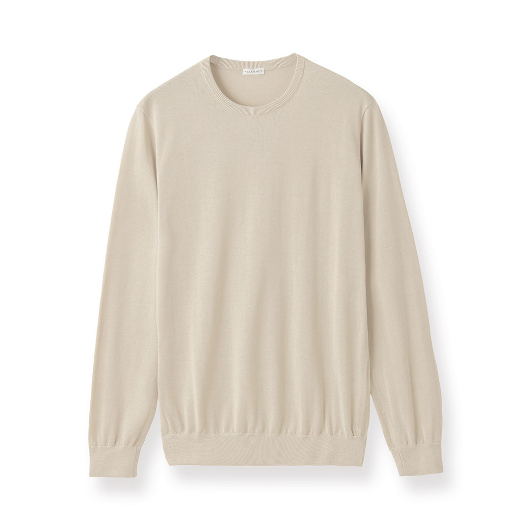 【Renewal】Crew Neck Knit Color: Pearl