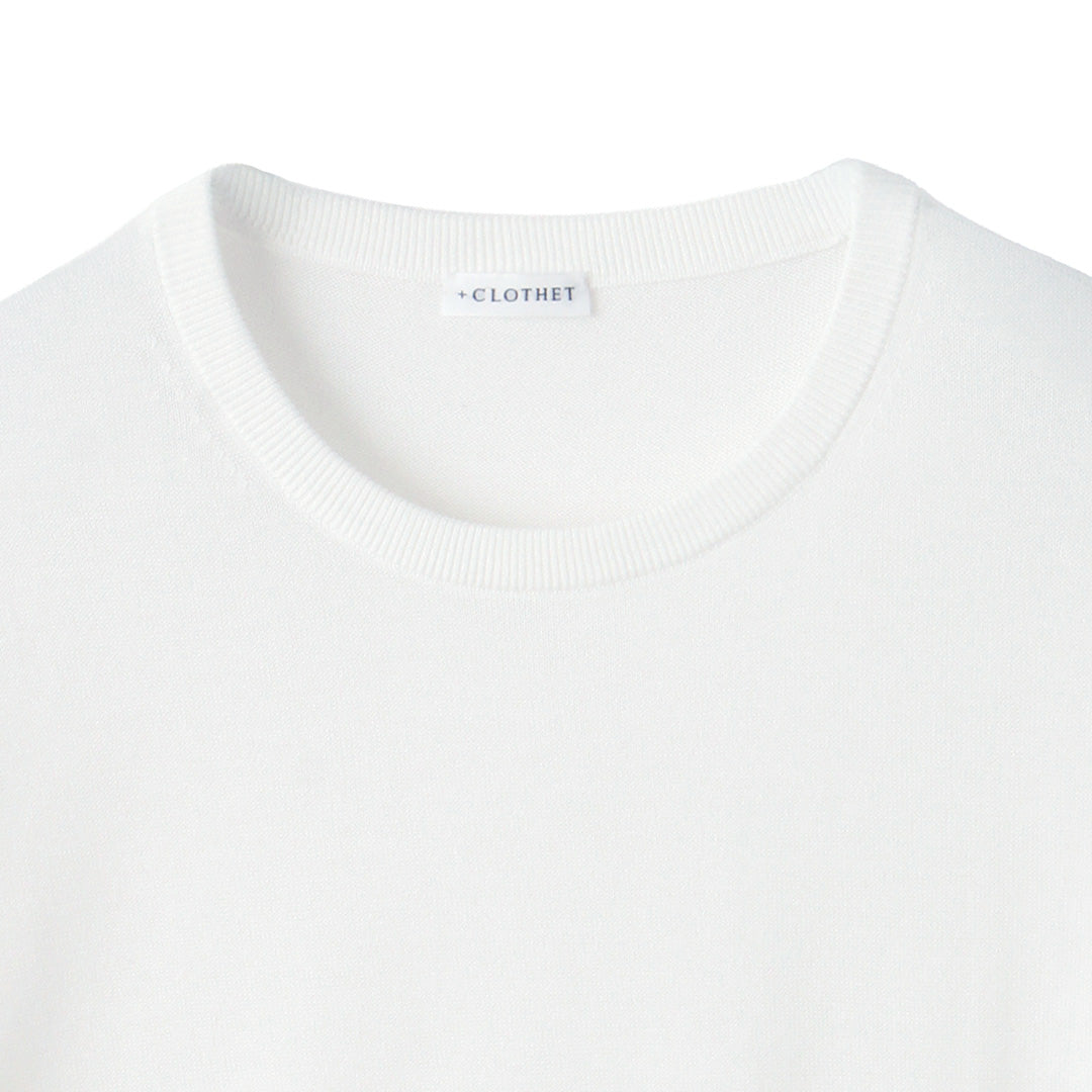 【Renewal】Crew Neck Knit Color: White