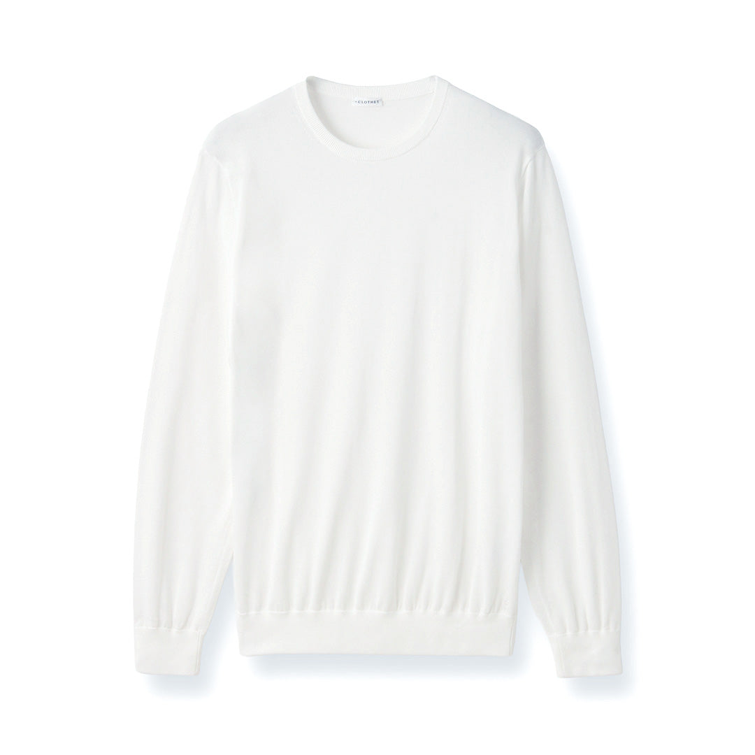 【Renewal】Crew Neck Knit Color: White