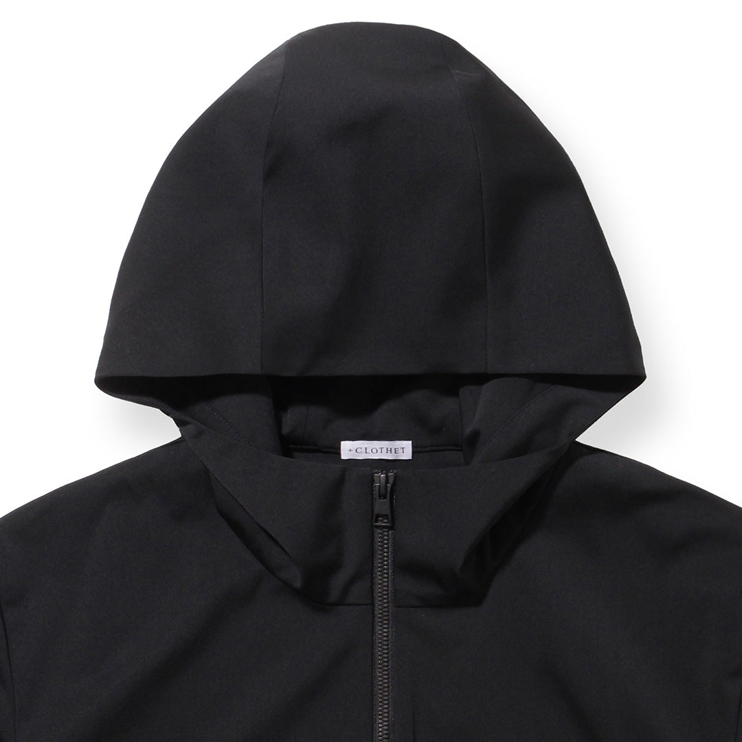 Matte Twist Tailored Zip Hoodie Color: Black