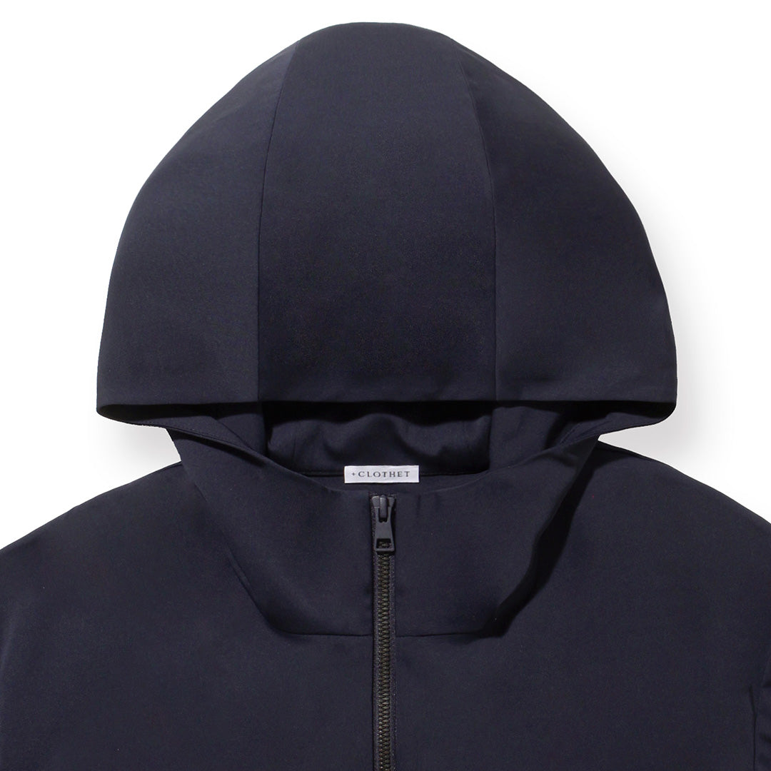 マットツイスト テーラード ジップ フーディー ネイビー | ＋CLOTHET