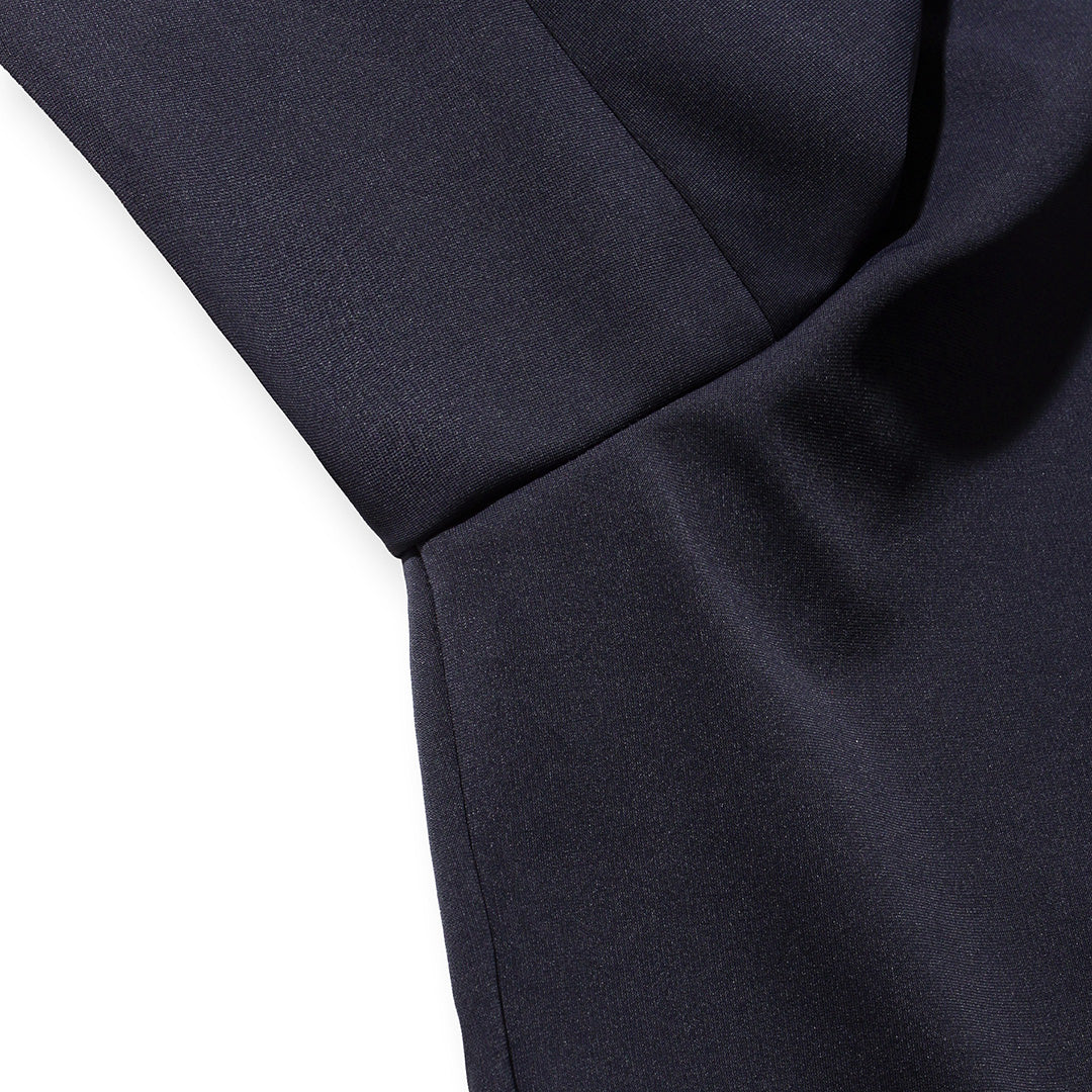 Matte Twist Tailored Zip Hoodie Color: Navy