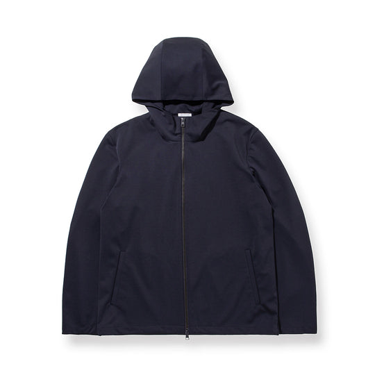 Matte Twist Tailored Zip Hoodie Color: Navy