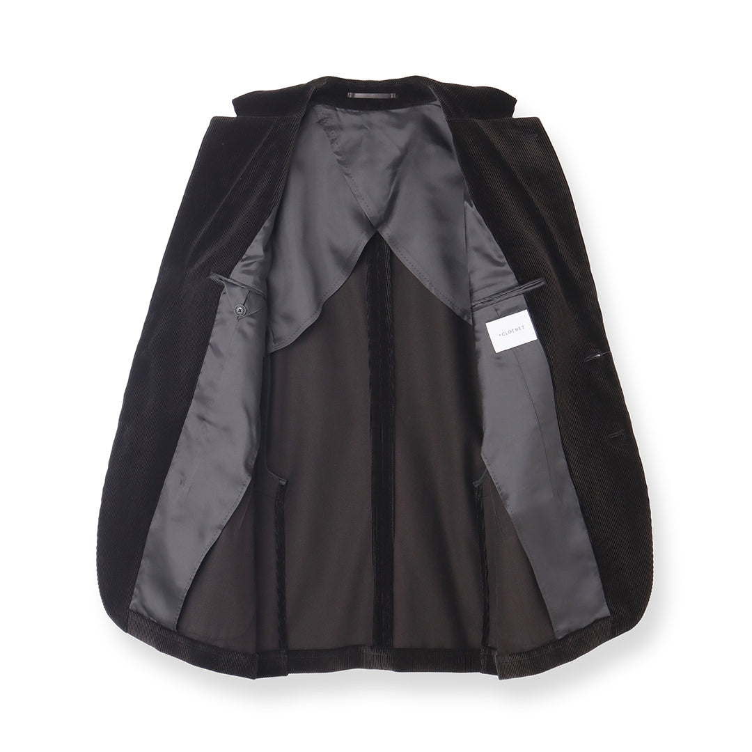 【Renewal】SUVIN PLATINUM Corduroy Tailored Jacket Color: Black