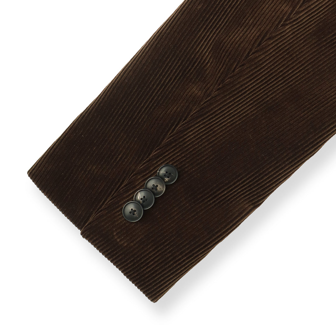 【Renewal】SUVIN PLATINUM Corduroy Tailored Jacket Color: Brown