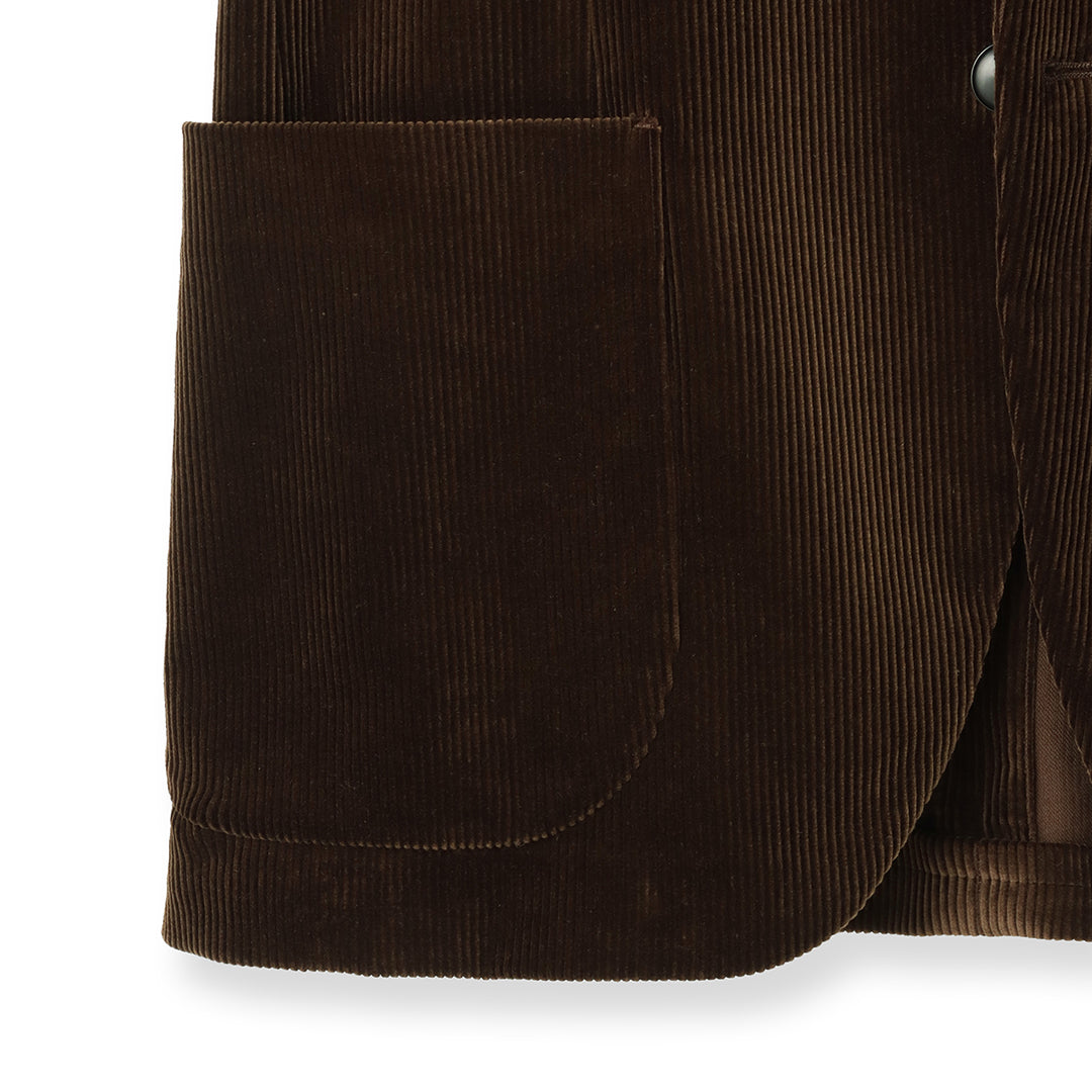 【Renewal】SUVIN PLATINUM Corduroy Tailored Jacket Color: Brown