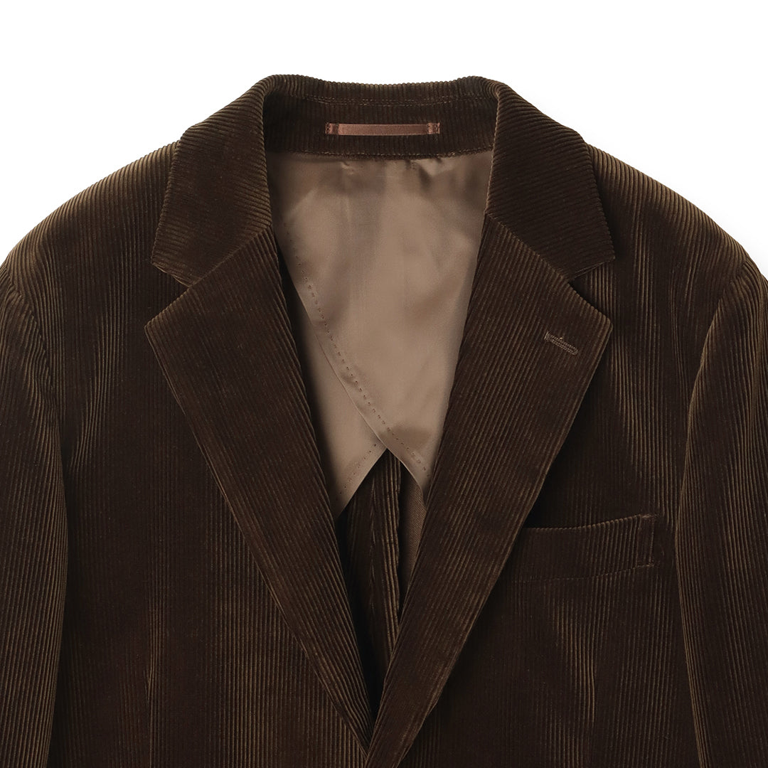【Renewal】SUVIN PLATINUM Corduroy Tailored Jacket Color: Brown