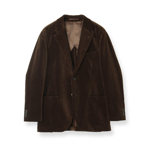 【Renewal】SUVIN PLATINUM Corduroy Tailored Jacket Color: Brown