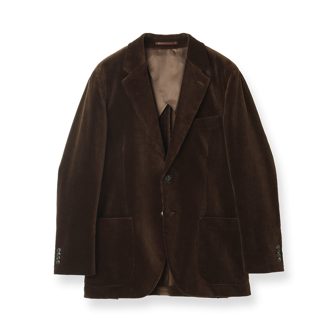 【Renewal】SUVIN PLATINUM Corduroy Tailored Jacket Color: Brown