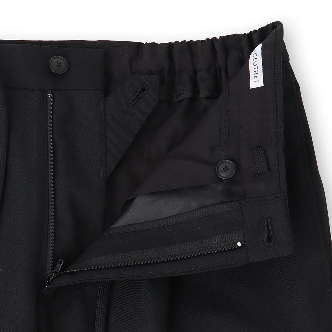 【Renewal】Twill Easy Trousers Color: Black