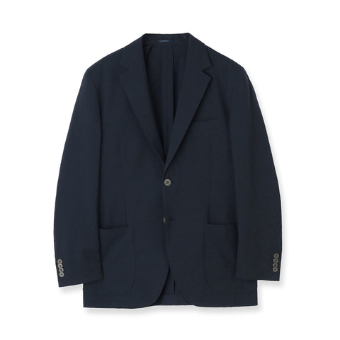 【Renewal】Seersucker Tailored Jacket Color: Deep Navy