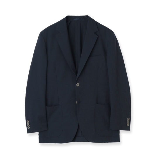 【Renewal】Seersucker Tailored Jacket Color: Deep Navy