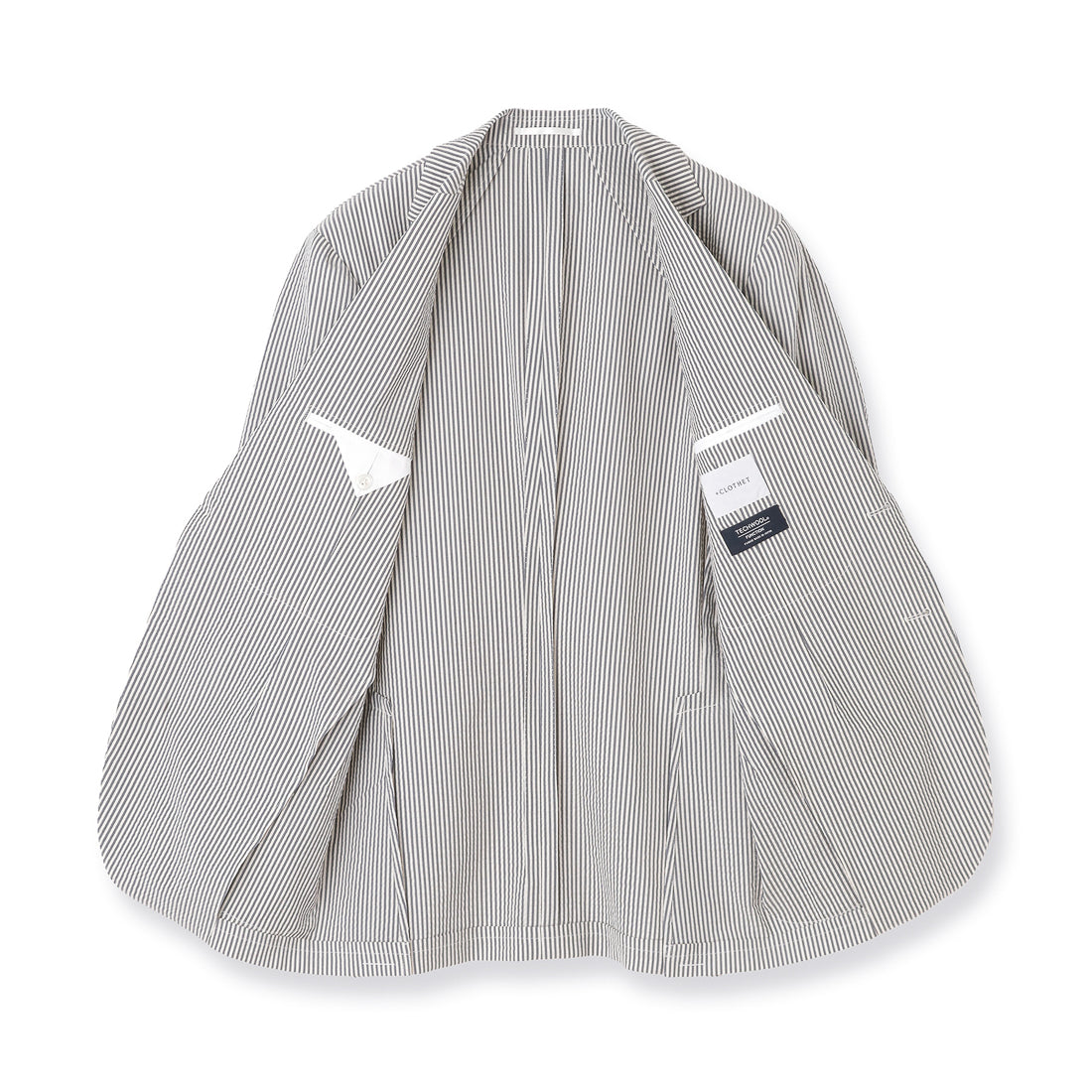 【Renewal】Seersucker Tailored Jacket Color: Navy Stripe