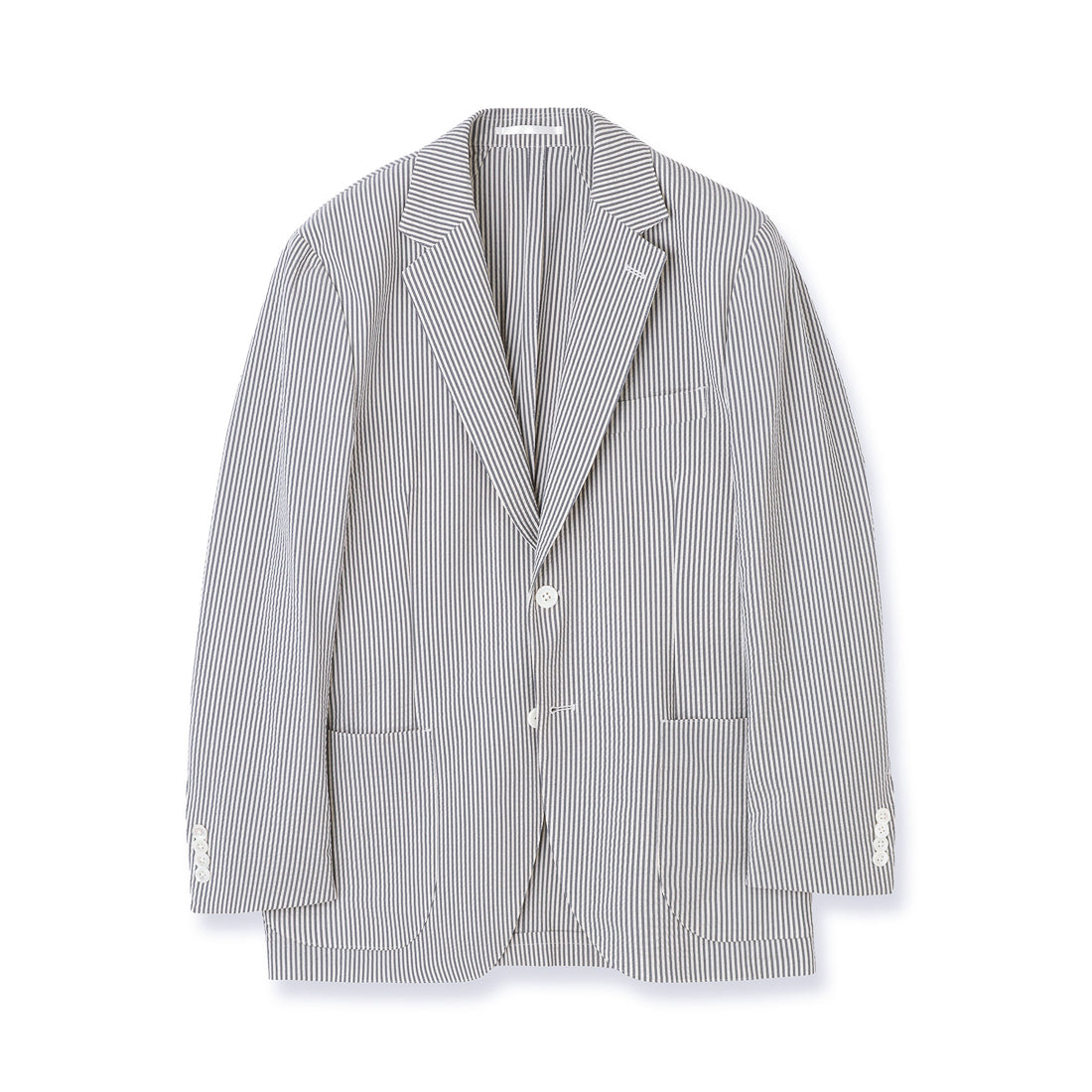 【Renewal】Seersucker Tailored Jacket Color: Navy Stripe
