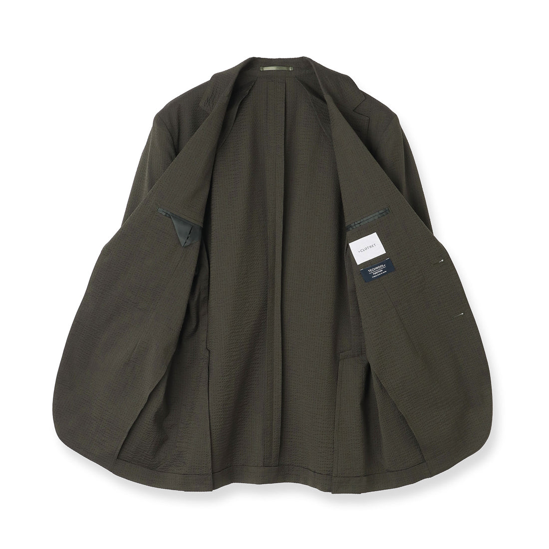 【Renewal】Seersucker Tailored Jacket Color: Olive
