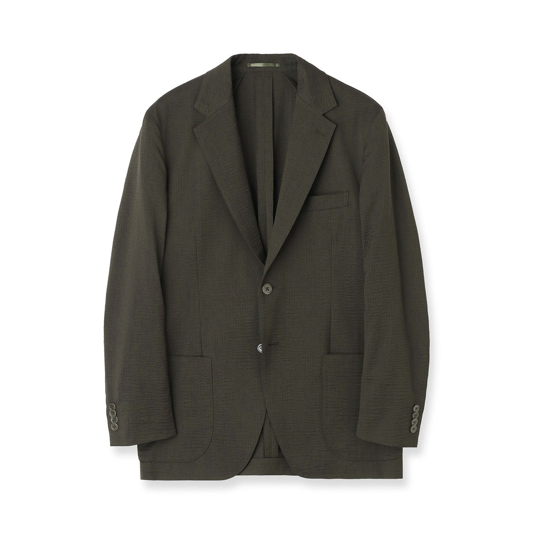【Renewal】Seersucker Tailored Jacket Color: Olive