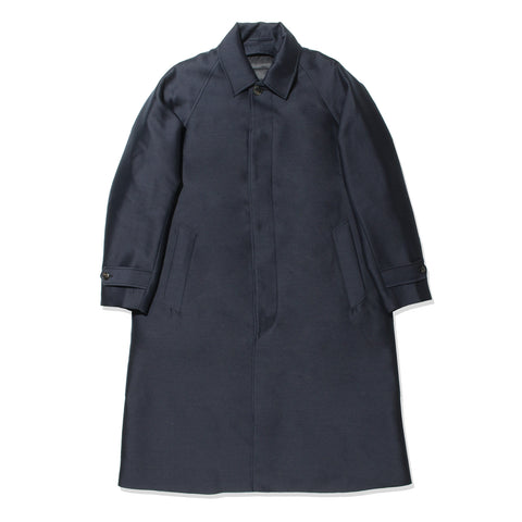 Silk Wool Bal Collar Coat Color: Navy