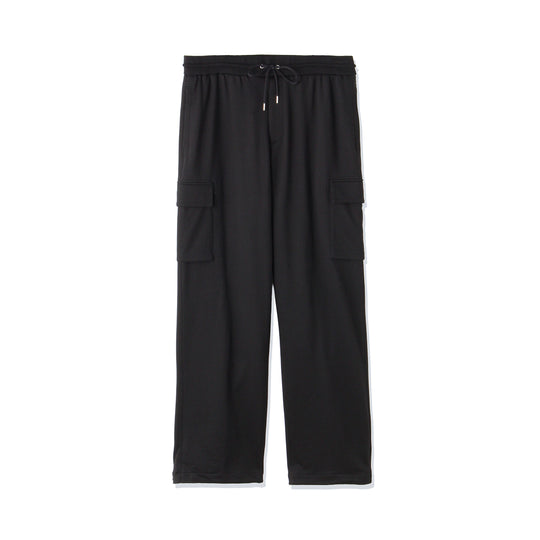 Smooth Terry Wide Cargo Pants Color: Black