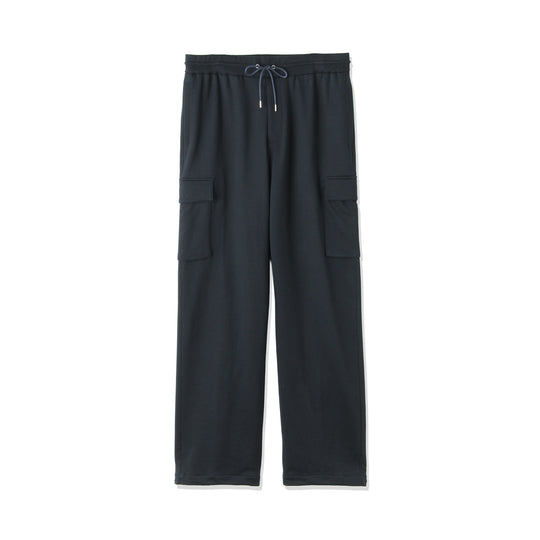 Smooth Terry Wide Cargo Pants Color: Navy