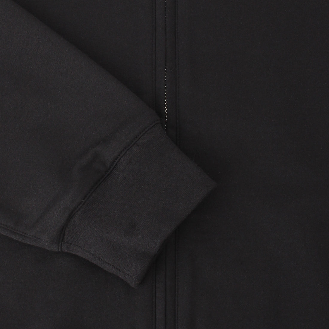 Smooth Terry Stand Collar Zip Up  Color: Black