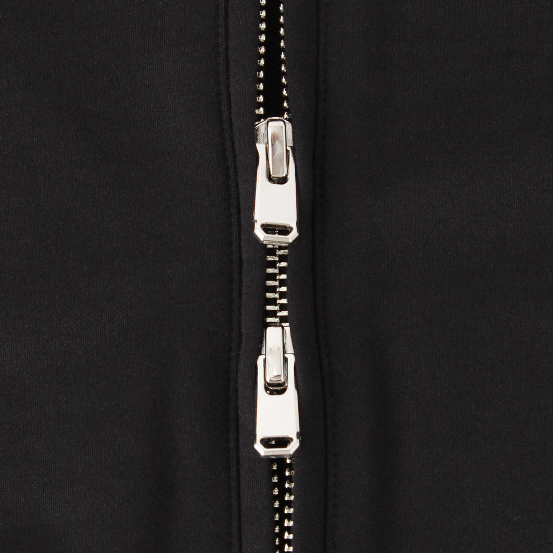 Smooth Terry Stand Collar Zip Up  Color: Black