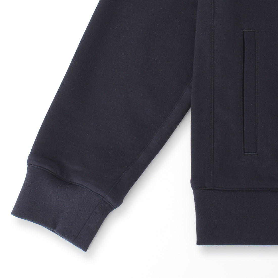 Smooth Terry Stand Collar Zip Up  Color: Navy